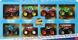 Hot Wheels Vehículo de Juguete HOT WHEELS MONSTER TRUCKS PAQUETE SORPRESA 8 AUTOS ESCALA 1:64